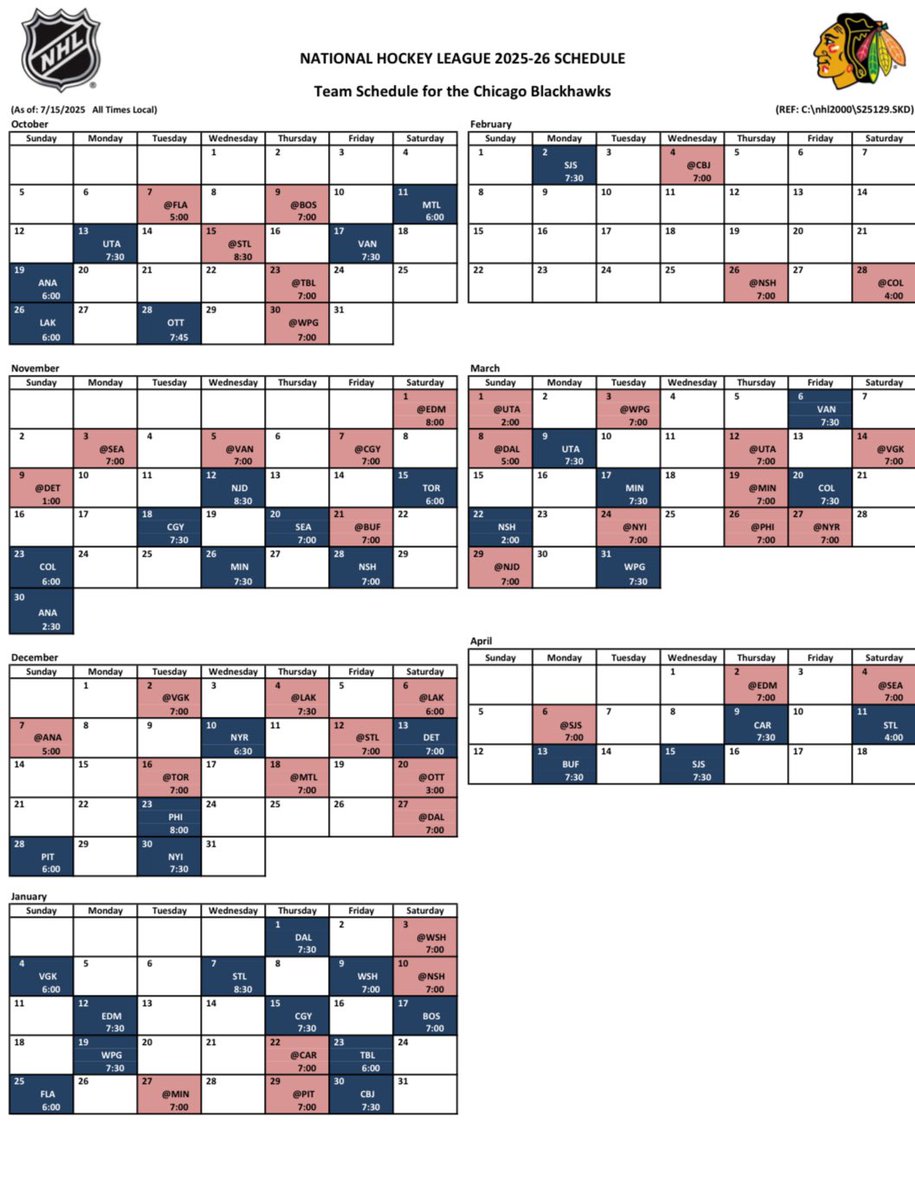 TheProspectDon's tweet image. #Blackhawks schedule released! What do you think?