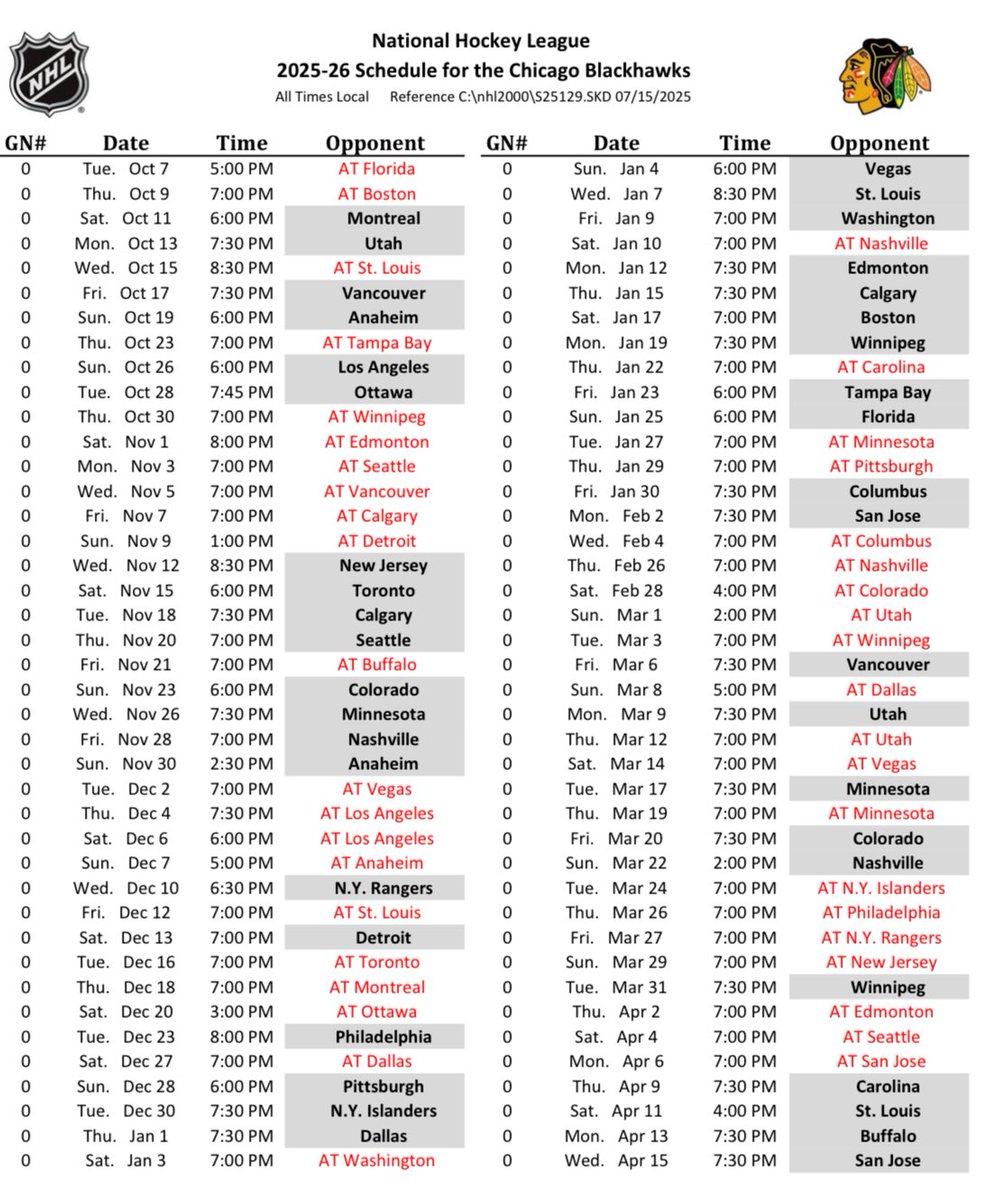 TheProspectDon's tweet image. #Blackhawks schedule released! What do you think?