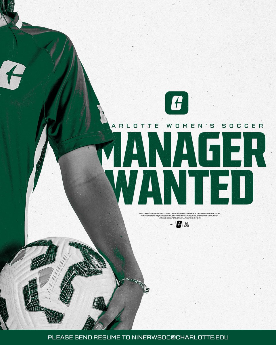 CharlotteWSoc's tweet image. ๐๐ญ๐ฎ๐๐๐ง๐ญ ๐๐๐ง๐๐ ๐๐ซ ๐๐๐ง๐ญ๐๐
Perks:
Team gear โ
Occasional travel with the team โ
Occasional meals โ
Resume builder and hands on experience โ
Stipend included โ
If interested please email ninerwsoc@charlotte.edu
#GoldStandardโ๏ธ