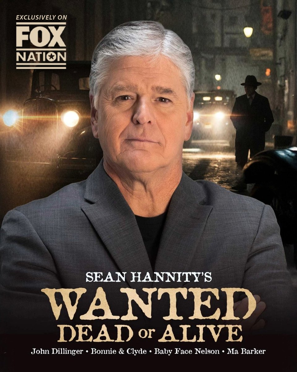 foxnation's tweet image. .@seanhannity uncovers how Depression-era criminals became American legends.
Start your free trial with code RODEO and stream Episode 1 of 'Wanted: Dead or Alive'—only on Fox Nation. bit.ly/4lA5mQf