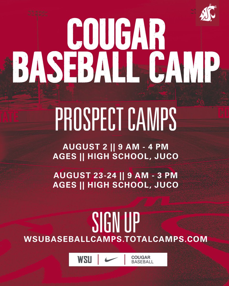 wsucougarbsb's tweet image. 𝗢𝘂𝗿 𝗣𝗥𝗢𝗦𝗣𝗘𝗖𝗧 𝗖𝗔𝗠𝗣𝗦 𝗮𝗿𝗲 𝗰𝗼𝗺𝗶𝗻𝗴 𝘂𝗽!

1-Day Camp | Aug. 2
2-Day Camp | Aug. 23-24

SIGN-UP | shorturl.at/AcWb9

#GoCougs | #WAZZU