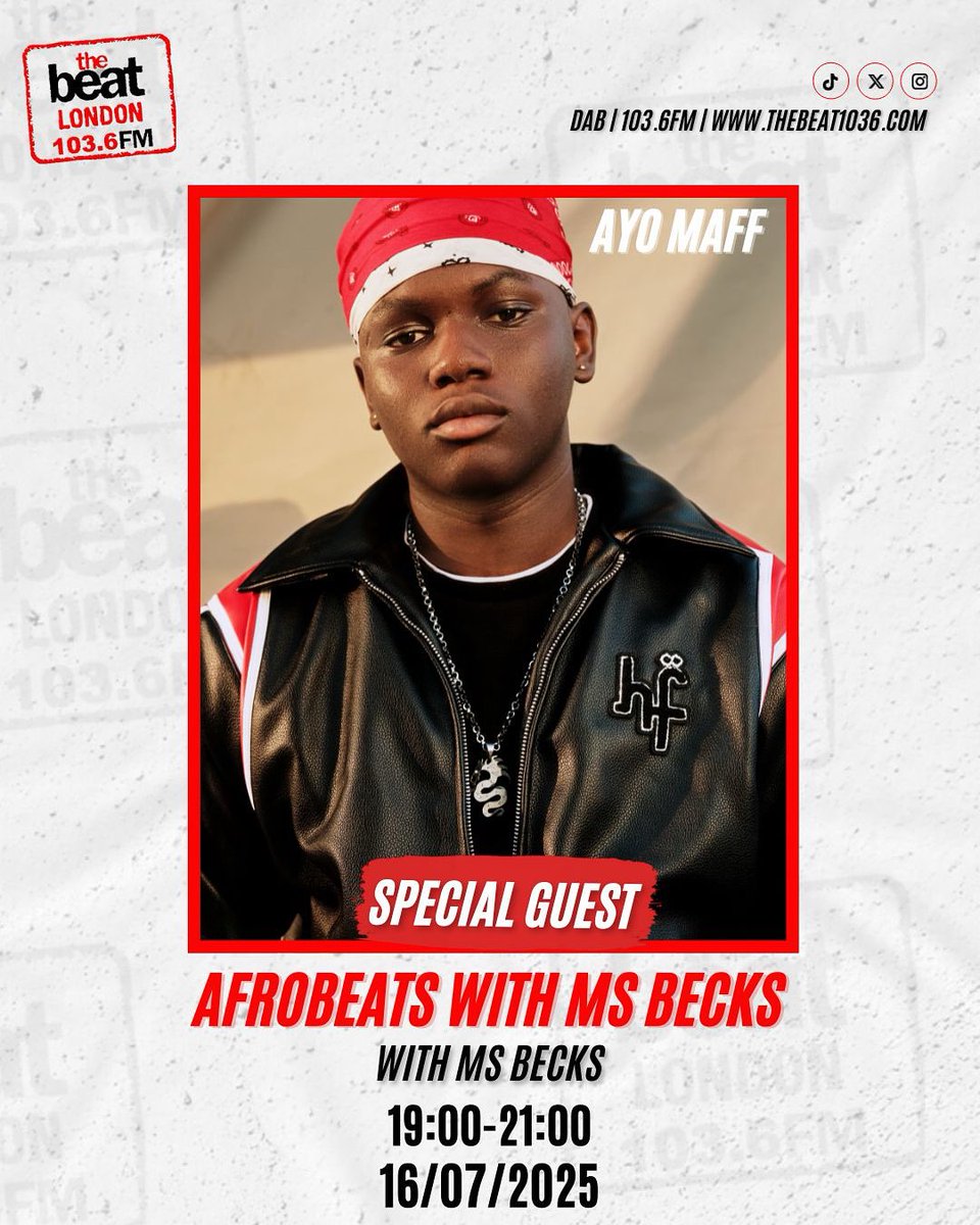 Ms_Becks's tweet image. We got “The Prince Of The Streets” AKA @AyoMaff on the show tonight listen LIVE frm 7PM - 9PM GMT 🔥📌🇬🇧
@TheBeat1036fm 

#liveradio #np #ayomaff #radio #interviews #nigeria - #london #afrobeats #newmusic 

thebeat1036.com/listen-live/ Listen live – The Beat London 103.6 FM