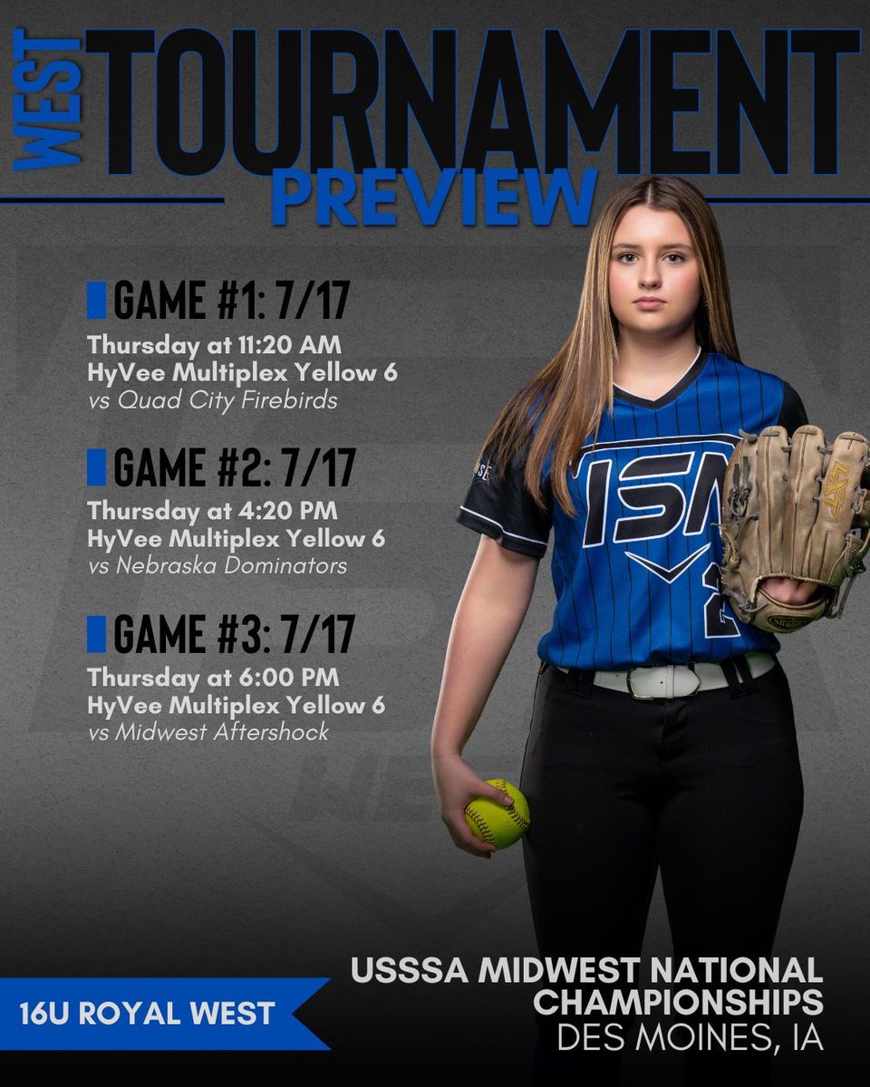 Impact Sports West (@impactsportsw) on Twitter photo 🚨16U ROYAL TOURNAMENT PREVIEW🚨
USSSA MIDWEST NATIONAL CHAMPIONSHIPS <a href="/USSSAFastpitch/">USSSA Fastpitch</a>
Player Profiles: isarecruiting.com/16u-royal-west…
#isaproud #makeanimpact #tournamentseason 🚨16U ROYAL TOURNAMENT PREVIEW🚨
USSSA MIDWEST NATIONAL CHAMPIONSHIPS <a href="/USSSAFastpitch/">USSSA Fastpitch</a>
Player Profiles: isarecruiting.com/16u-royal-west…
#isaproud #makeanimpact #tournamentseason