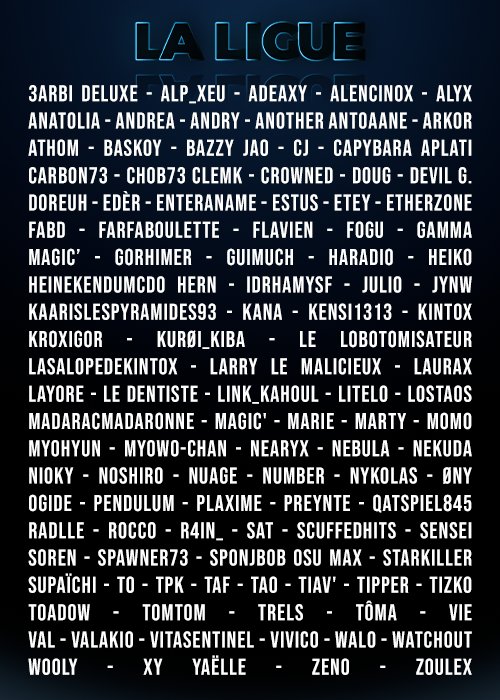 La ROUTE VICTOIRE va bientôt commencer.

Mais avant on tenait à vous remercier. 113 joueurs et joueuses nous ont accompagnés pendant 1 an pour tenter de se qualifier et on ne vous oublie pas.

Merci beaucoup pour votre soutien 💛