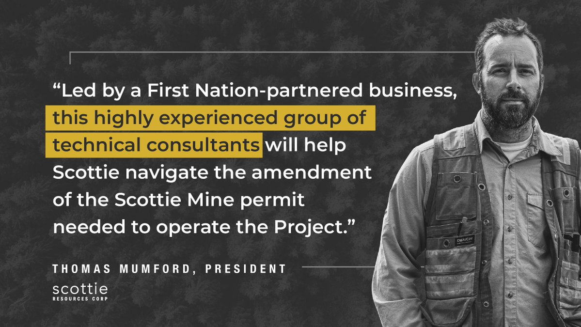 ScottieCorp's tweet image. Environmental studies are underway at the Scottie Gold Mine DSO Project, Canada's next #gold development in BC's Golden Triangle.
President Dr. Thomas Mumford commented: “The initiation of environmental baseline studies marks an important milestone for the Scottie Gold Mine DSO…
