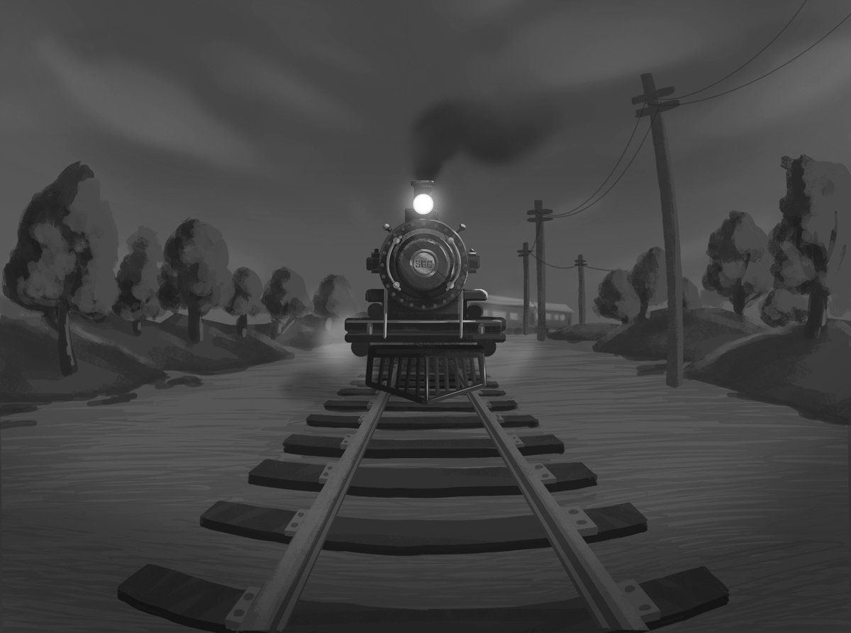 aya2yuki's tweet image. BG designs from my freelance project! I tried to make them look like old black and white photos. Some sketched in Blender and painted in Photoshop.