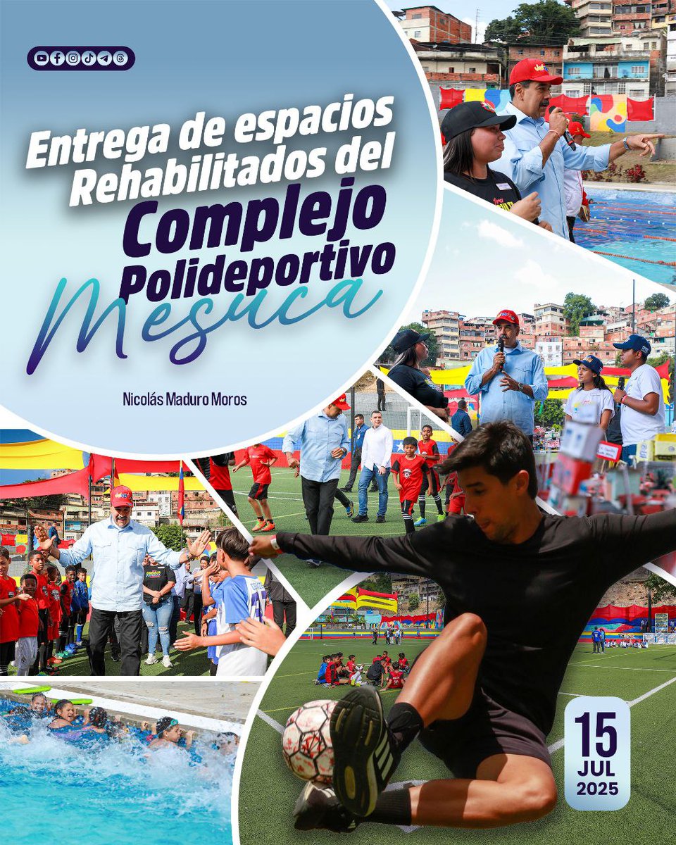 El pueblo es el protagonista en la actual construcción del país, a través de la democracia directa, permanente y verdadera. Un ejemplo de esto es nuestra visita a “Mesuca”, en Petare, donde entregamos a la comunidad los espacios rehabilitados del Complejo Polideportivo.

✅ La