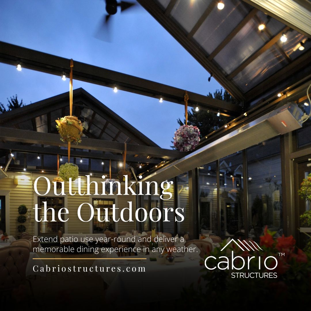 CabrioStructure's tweet image. From rooftop lounges to residential patios, Cabrio Structures delivers luxury retractable roofing built for any space. Designed to outthink the outdoors, our systems bring in light, fresh air, and comfort.

#CabrioStructures #LuxuryRoofing #RetractableRoof #OutthinkTheOutdoors