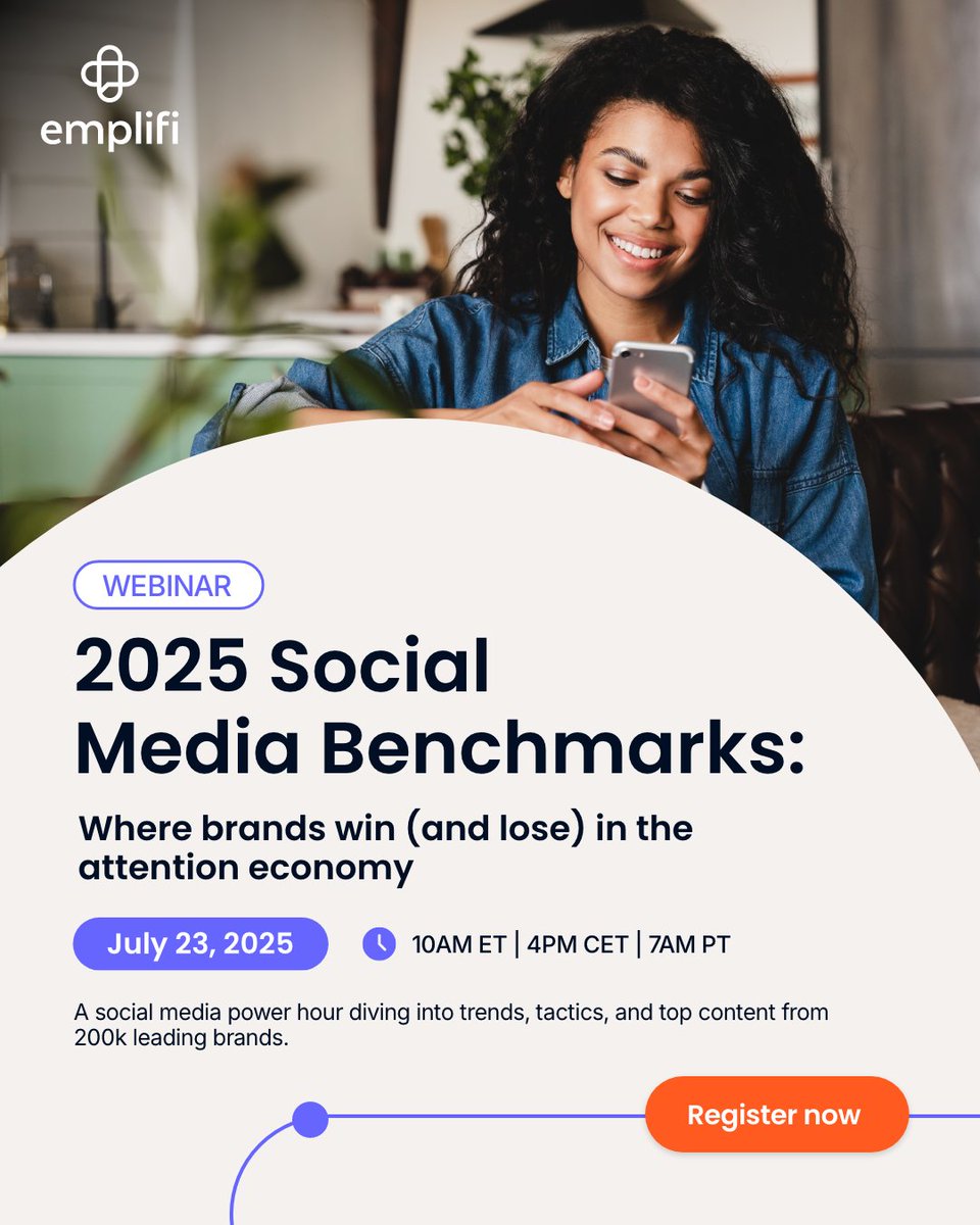 📊 Curious what’s making brands stand out on social in 2025?

Join us on July 23 to uncover data-backed insights from over 200,000 brand accounts.

With Emplifi Social Media Manager Michelle Wong and industry expert Imi de Daranyi, you’ll learn:

👍 Which content formats are