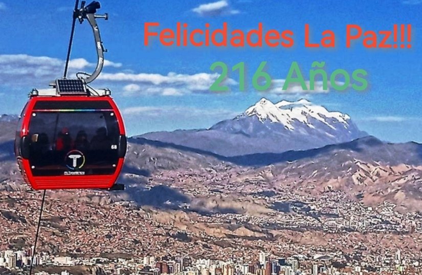 Agradecido y honrado con tu calidez. Felicidades La Paz en tus 216 Años de libertad!!!
