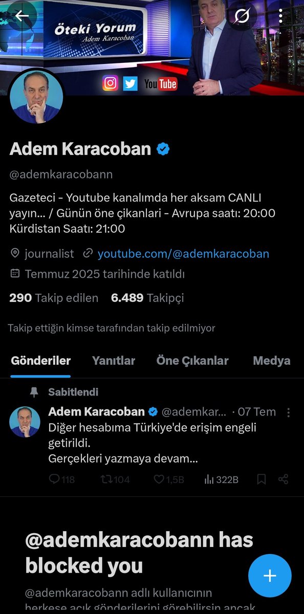 Acaba beni neden engelledi .