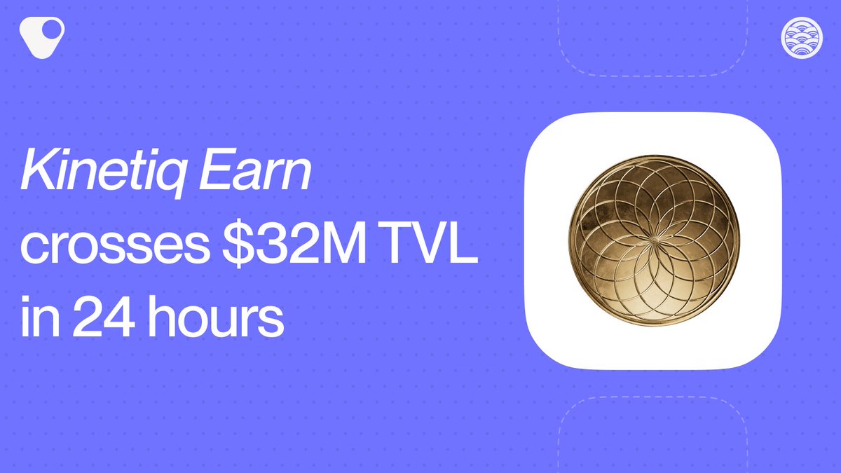 veda_labs's tweet image. Only 24 hours since launch and @kinetiq_xyz Earn has already crossed $32M in TVL.
Momentum is real.
$100M loading ⏳