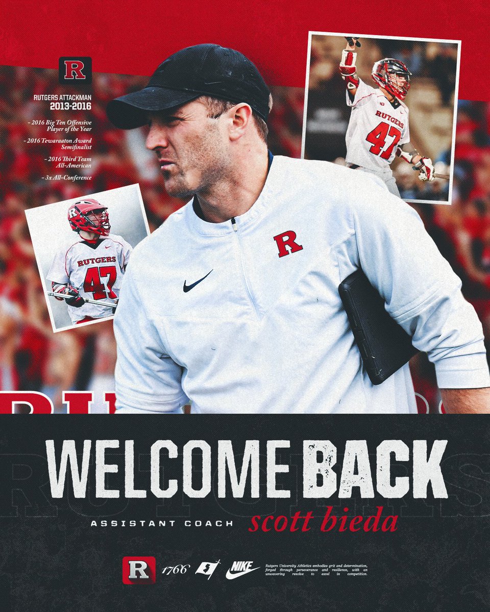 RUmlax's tweet image. We are so excited to welcome a great #RUMLax alumn back as a member of the coaching staff!
Welcome home Scott Bieda, the newest assistant coach and offensive coordinator for RU ⚔️🛡️
📰: go.rutgers.edu/4g5dgi7h