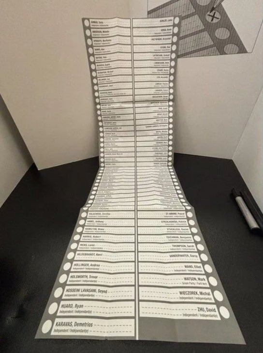 Concerned Canadian (@concern70732755) on Twitter photo The long ballot committee has already registered 50 fake candidates to thwart the <a href="/PierrePoilievre/">Pierre Poilievre</a> by-election!
This is an assault of the cornerstone of our democracy ! The long ballot committee has already registered 50 fake candidates to thwart the <a href="/PierrePoilievre/">Pierre Poilievre</a> by-election!
This is an assault of the cornerstone of our democracy !