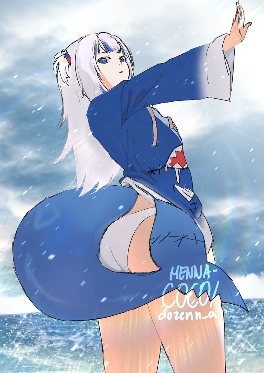 Tribute to #gawrgura . I was supposed to finish this the day she graduated QwQ 
#illustration #hololive #CLIPSTUDIOPAINT 
........
Sameko saba?