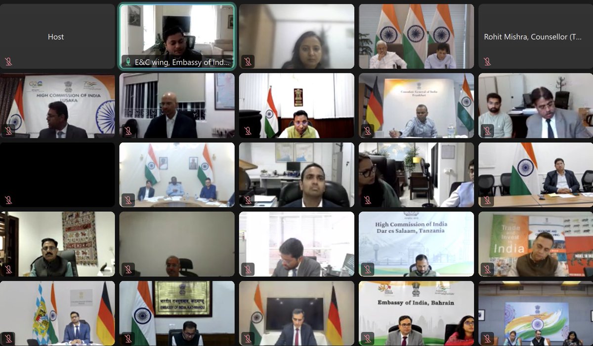 Piyush Goyal (@piyushgoyal) on Twitter photo Convened a productive meeting with Commerce Representatives in 74 Indian missions abroad. 
Emphasised the need for proactive market engagement, enhanced trade intelligence and closer collaboration with Indian exporters. 
Highlighted the importance of identifying new export Convened a productive meeting with Commerce Representatives in 74 Indian missions abroad. 
Emphasised the need for proactive market engagement, enhanced trade intelligence and closer collaboration with Indian exporters. 
Highlighted the importance of identifying new export