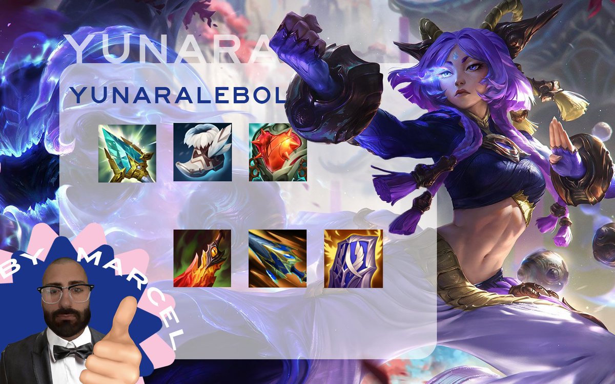 Pour célébrer la sortie de Yunara, notre cher ADC <a href="/DbotMarcel/">Marcel D</a> vous propose son build ! 🌸

🌺 Yunaralebol 🌺
Que les items qu'on en a ras le bol !