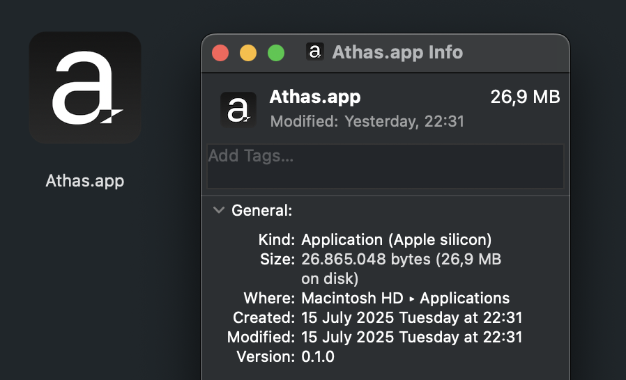 athasdev's tweet image. Athas (a lightweight code editor) is 26,9 MB and it already has Git integration, remote connections, terminals, file tree, AI agents, and so much more.