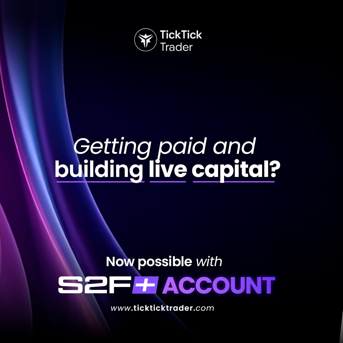Getting paid and building live capital? That’s the S2F+ Account

Get started now with up to 70% OFF 👉  tickticktrader.com/s2f
Use code GODFATHER 😎

Pay with Skrill or CoinPayments (crypto) and get an extra 5% discount.