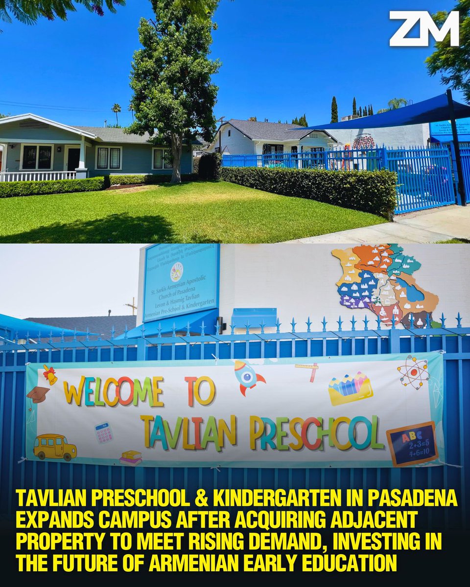 ZartonkMedia's tweet image. 🇦🇲 Tavlian Preschool & Kindergarten in Pasadena Expands Campus After Acquiring Adjacent Property to Meet Rising Demand, Investing in the Future of Armenian Early Education
➖➖➖
Levon and Hasmig Tavlian Preschool and Kindergarten has announced the acquisition of the adjacent…