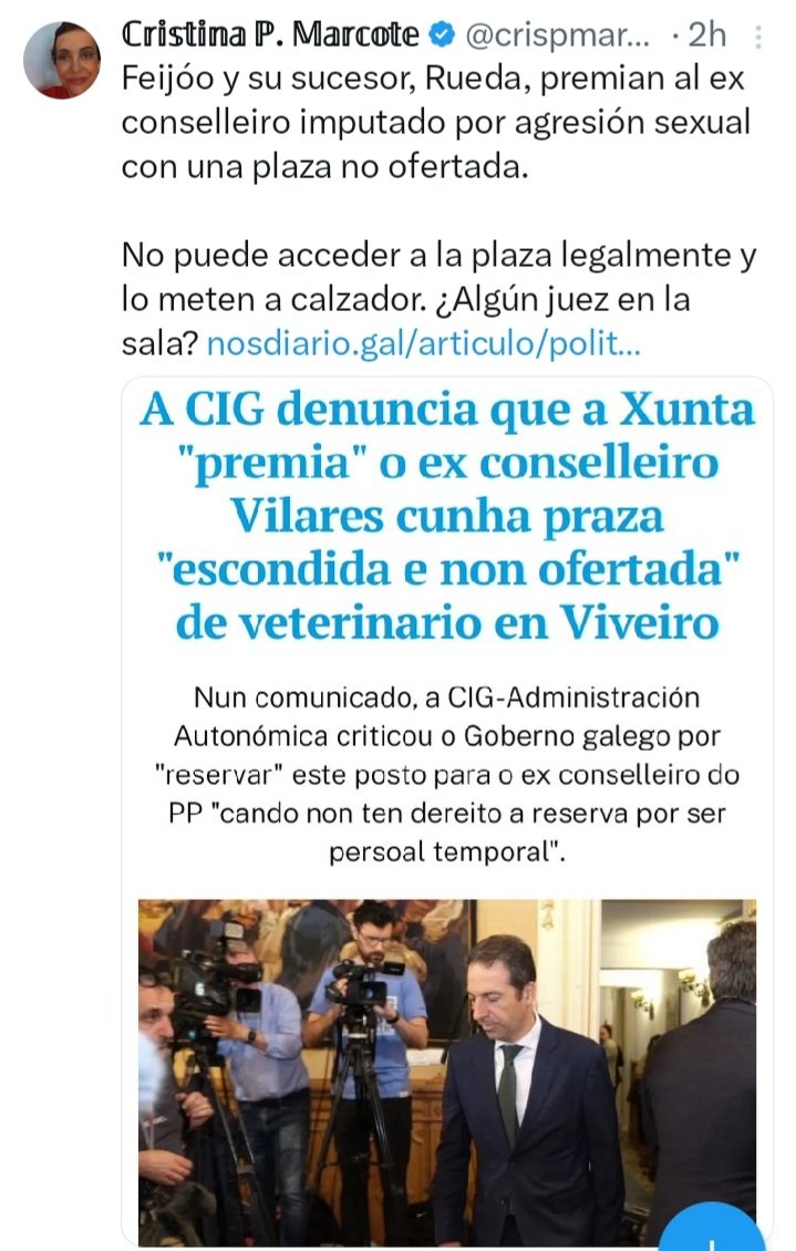 <a href="/Ruiz_Noticias/">Javier Ruiz</a> Hay otra noticia de última hora.
Plaza a dedo al Conselleiro presunto violador