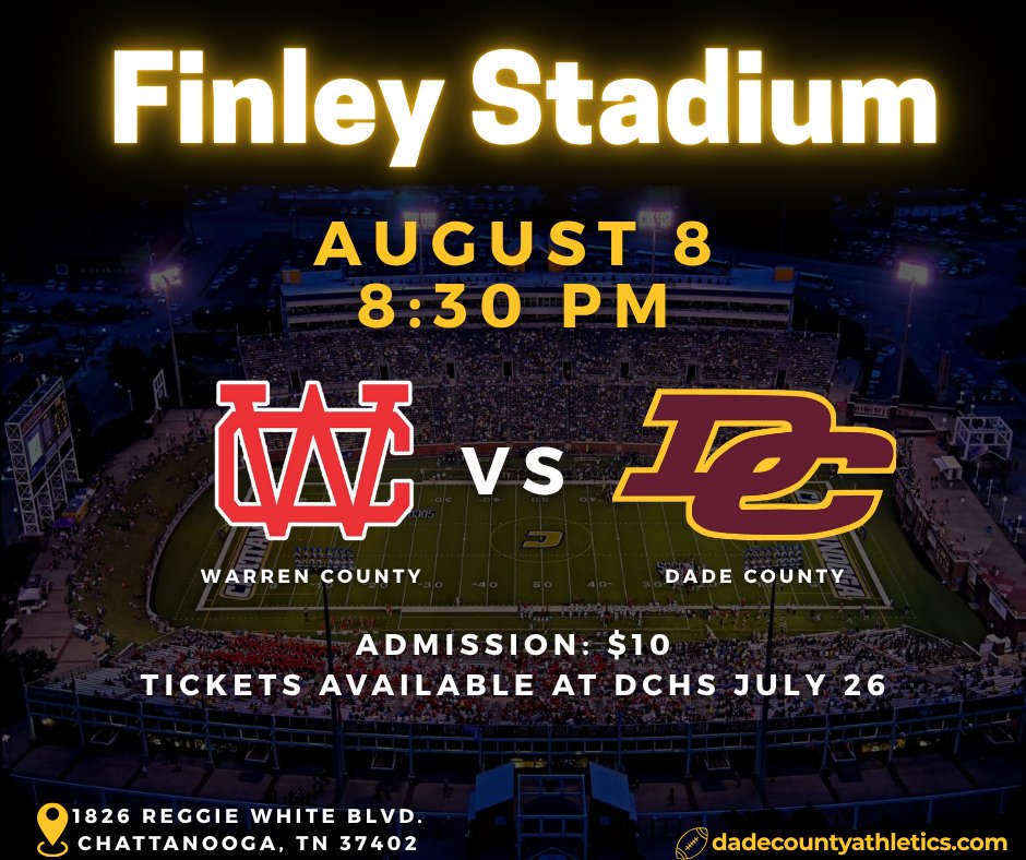 DCHS Football at Finley Stadium, downtown Chattanooga. Do not miss this, Wolverines! <a href="/Poston_Coach/">Jeff Poston</a>