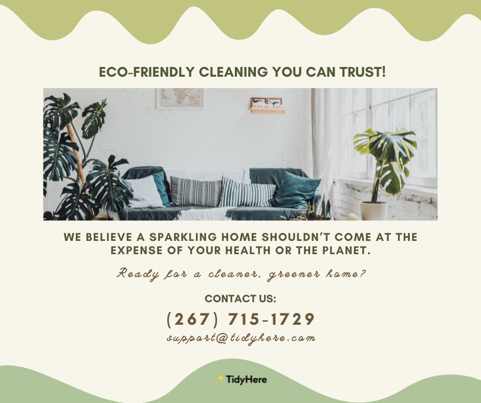 tidyhere_philly's tweet image. 🌿✨ Eco-Friendly Cleaning You Can Trust! ✨🌿
📅 Book your eco-friendly cleaning with us today and experience the Tidy Here difference! 🌱🏡
#EcoFriendly #TrustedClean #TidyHere #TidyHerePhiladelphia #Philadelphia #Home #HealthyHome #NonToxic #FamilyFriendly #FreshSpace