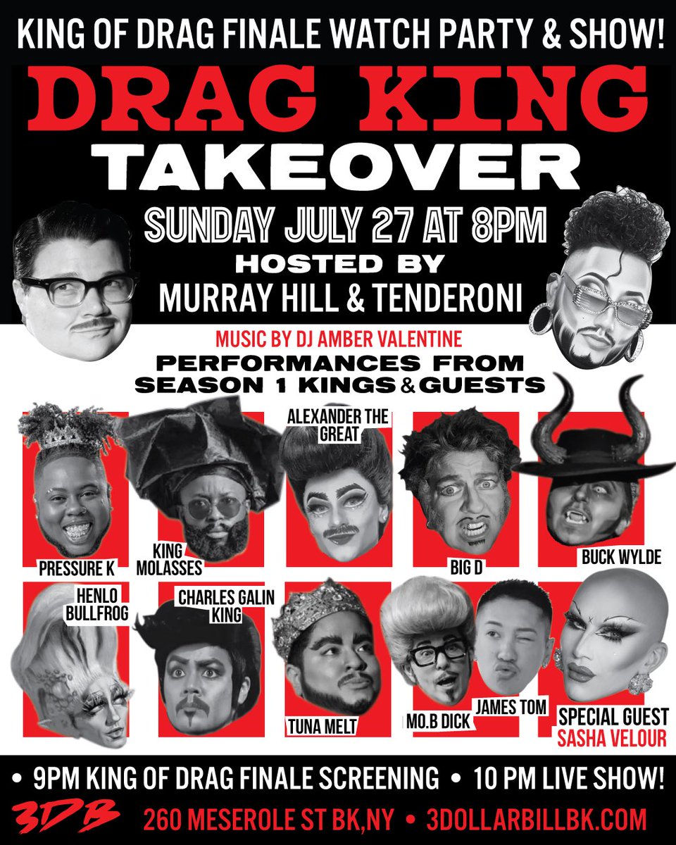 Tender_oni's tweet image. NEW YORK!!! ✨
7.27 KING OF DRAG FINALE WATCH PARTY AND LIVE SHOW!! ✨✨✨
GET TICKETS HERE!
3dollarbillbk.com/rsvp/2025/7/27…