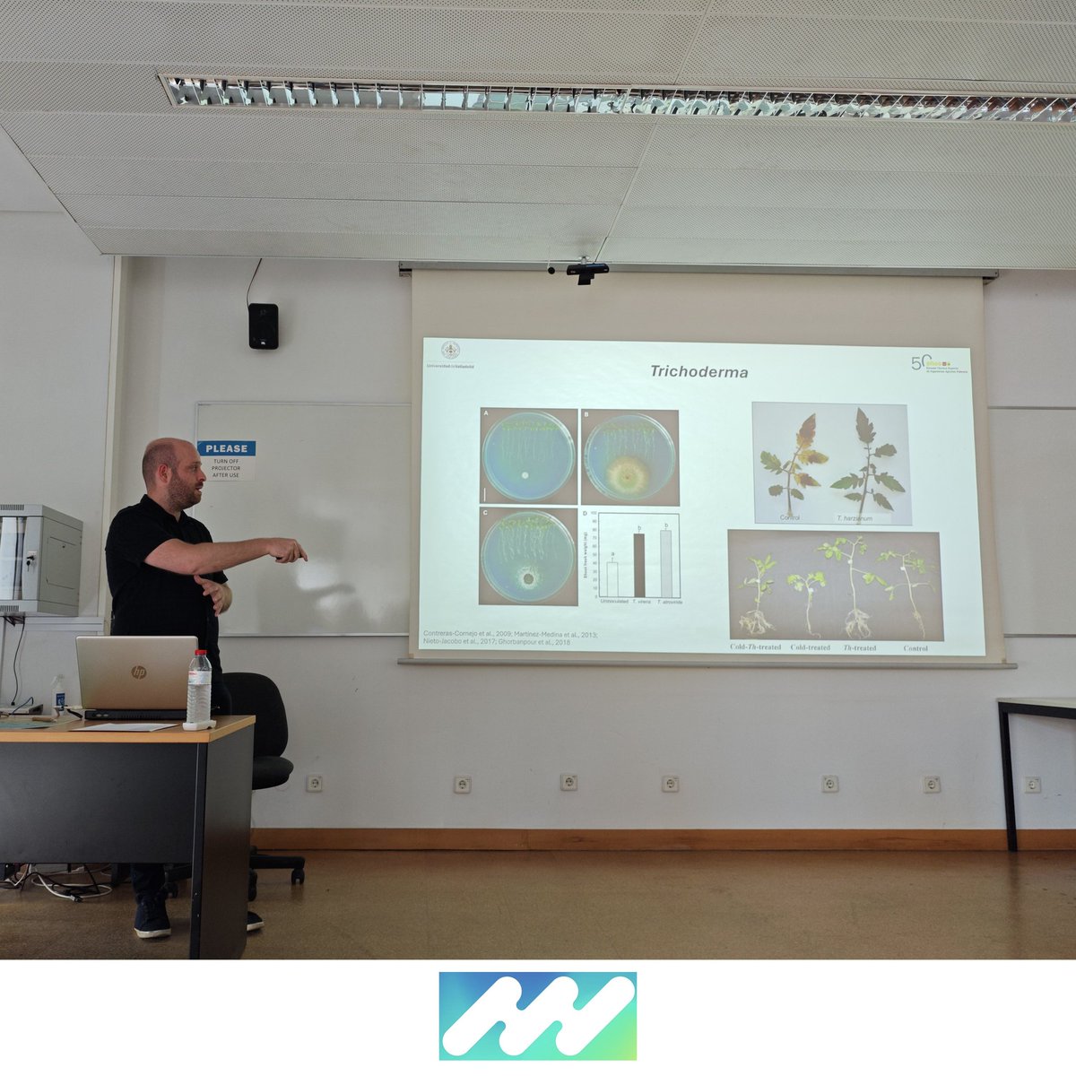 iPlantMicro's tweet image. Today at PIM we have the pleasure of hosting Dr. Jorge Poveda @ETSIIAA! He talked about his works with the endophytic fungus Trichoderma hamatum in Brassicaceae growth promotion and stress tolerance, what a wonderful talk it was!🍄🟫🌱 @itqbnova @greenit_bio4sus @UValladoli75912
