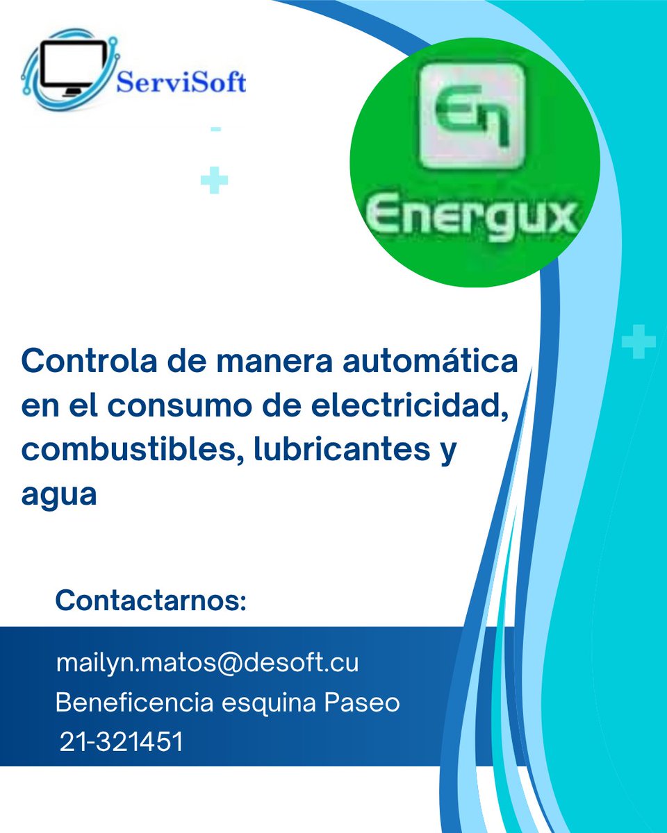 "¡Transforma tu forma de trabajar! 🚀 Con ENERGUX, optimiza tus tareas y aumenta tu productividad al instante. Descubre cómo nuestra herramienta puede simplificar tu día a día.

Puedes llamar a través del 21-321451, o escribir a  correos mailyn.matos@desoft.cu