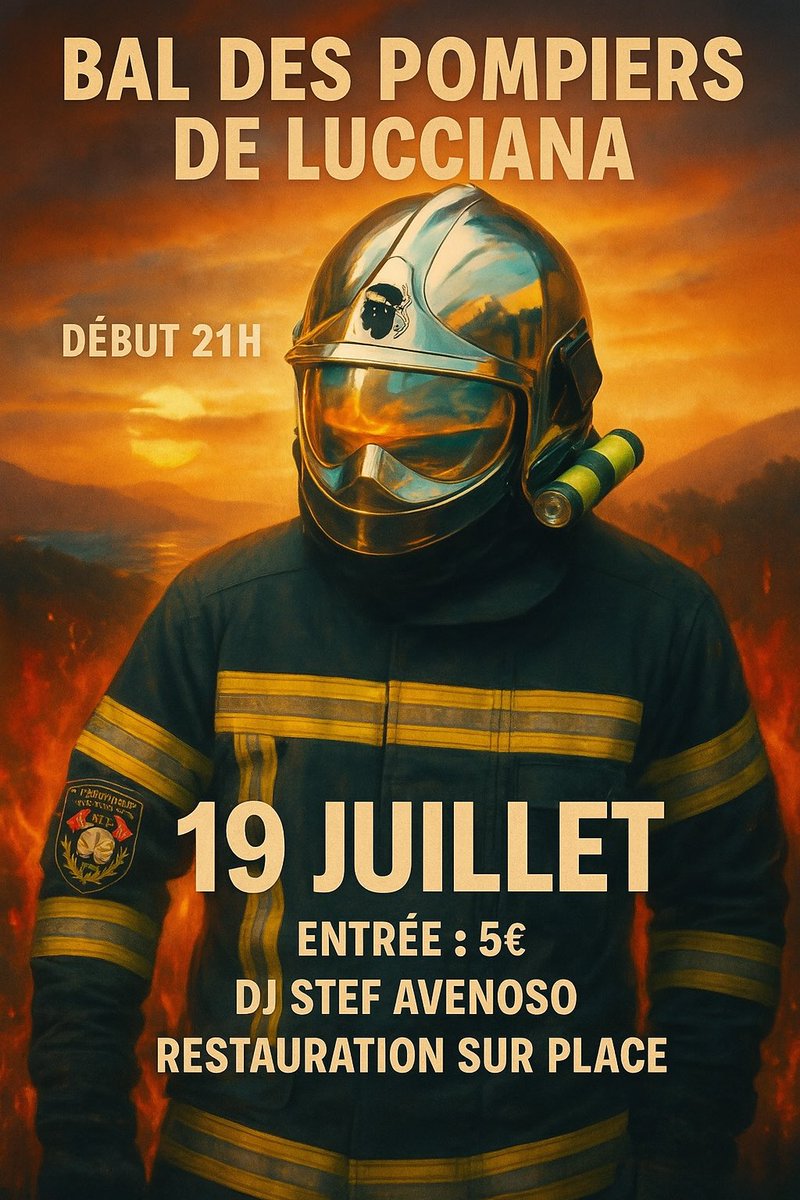 francois_toth's tweet photo. 🔥 BAL DES POMPIERS DE LUCCIANA 🔥
Rendez-vous le 19 juillet à partir de 21h pour une soirée inoubliable 🚒
🎧 Ambiance assurée avec DJ Stef Avenoso
🍔 Restauration sur place
🎟️ Entrée : 5€
Viens soutenir tes pompiers tout en faisant la fête avec nous ! 🚒🔥 https://t.co/odiN9YalRd