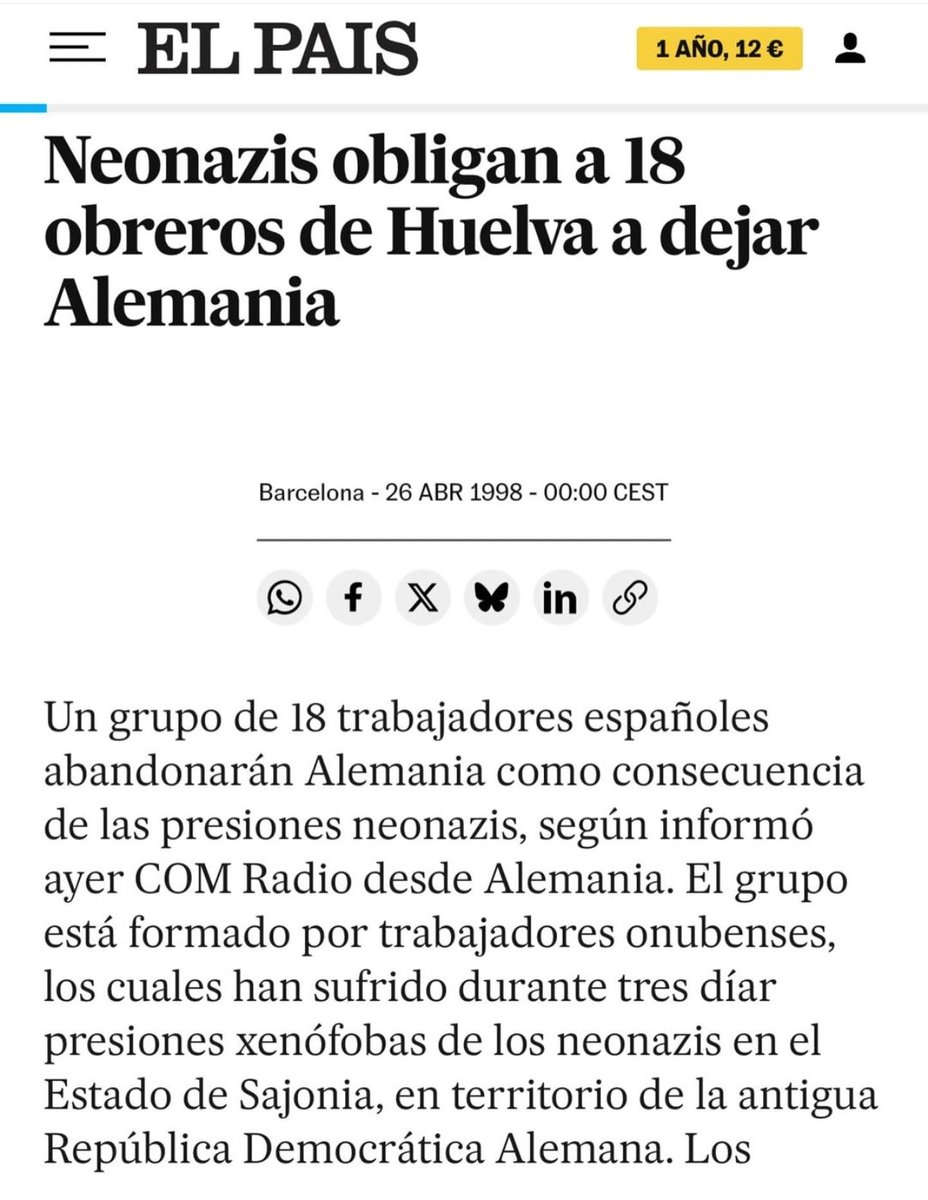 Ahora es cuando los neonazis españoles convocan a una cacería de alemanes... Qué locura. Cuánta sinrazón.