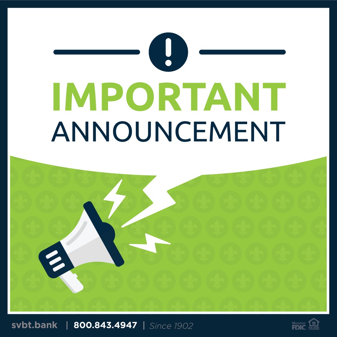 #Attention 📢
Springs Valley is experiencing a temporary outage with our phone number, 1-800-843-4947.

Until the issue is resolved, please contact your banking center directly. We appreciate your patience during this outage!

➡️svbt.bank/Tools-Resource…