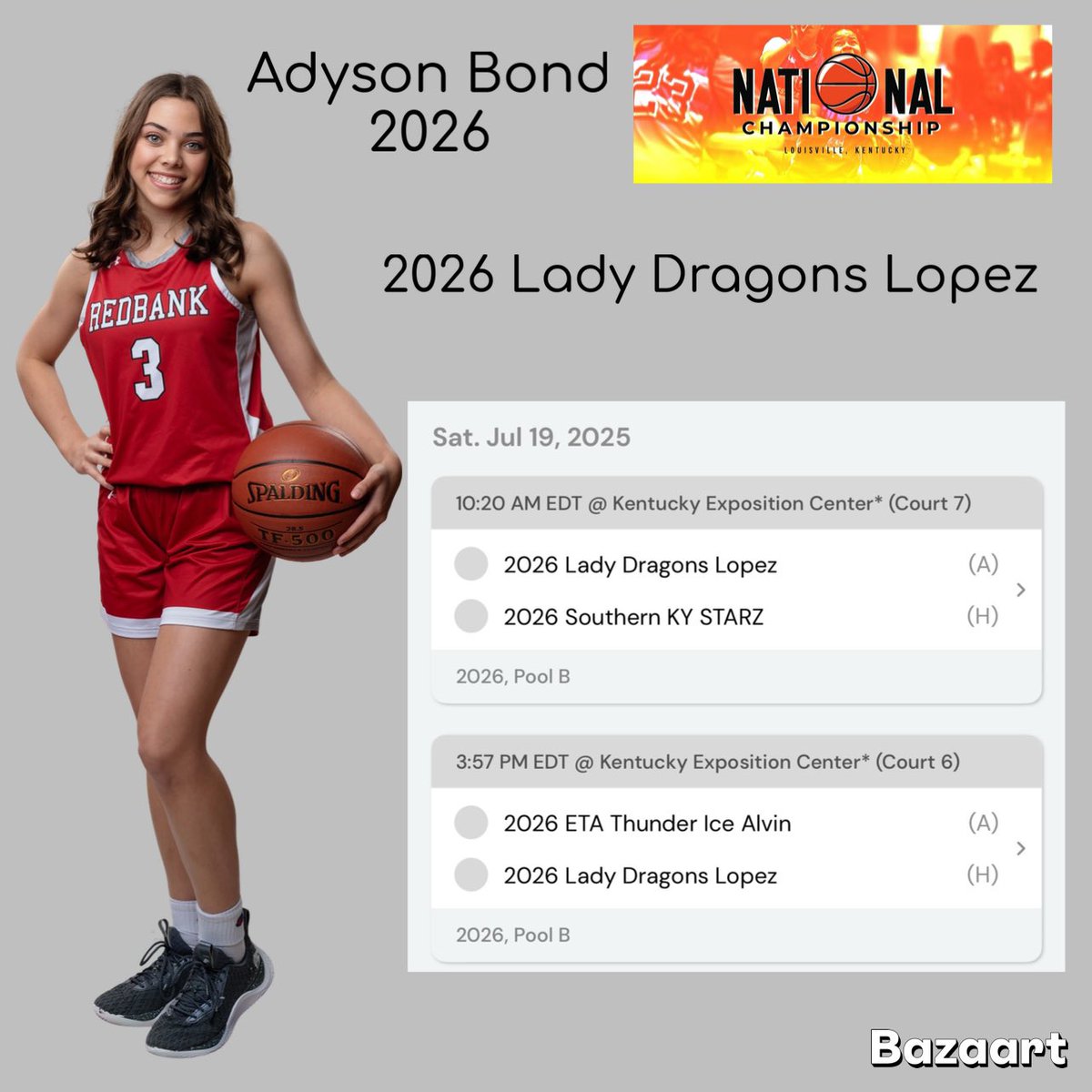 Come check my teammates and I out at the National Championship tournament this weekend in Louisville Kentucky!!