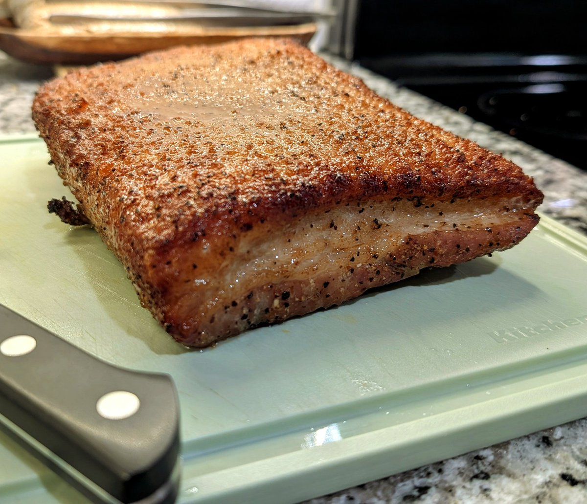Dry rubbed overnight, roasted pork belly~