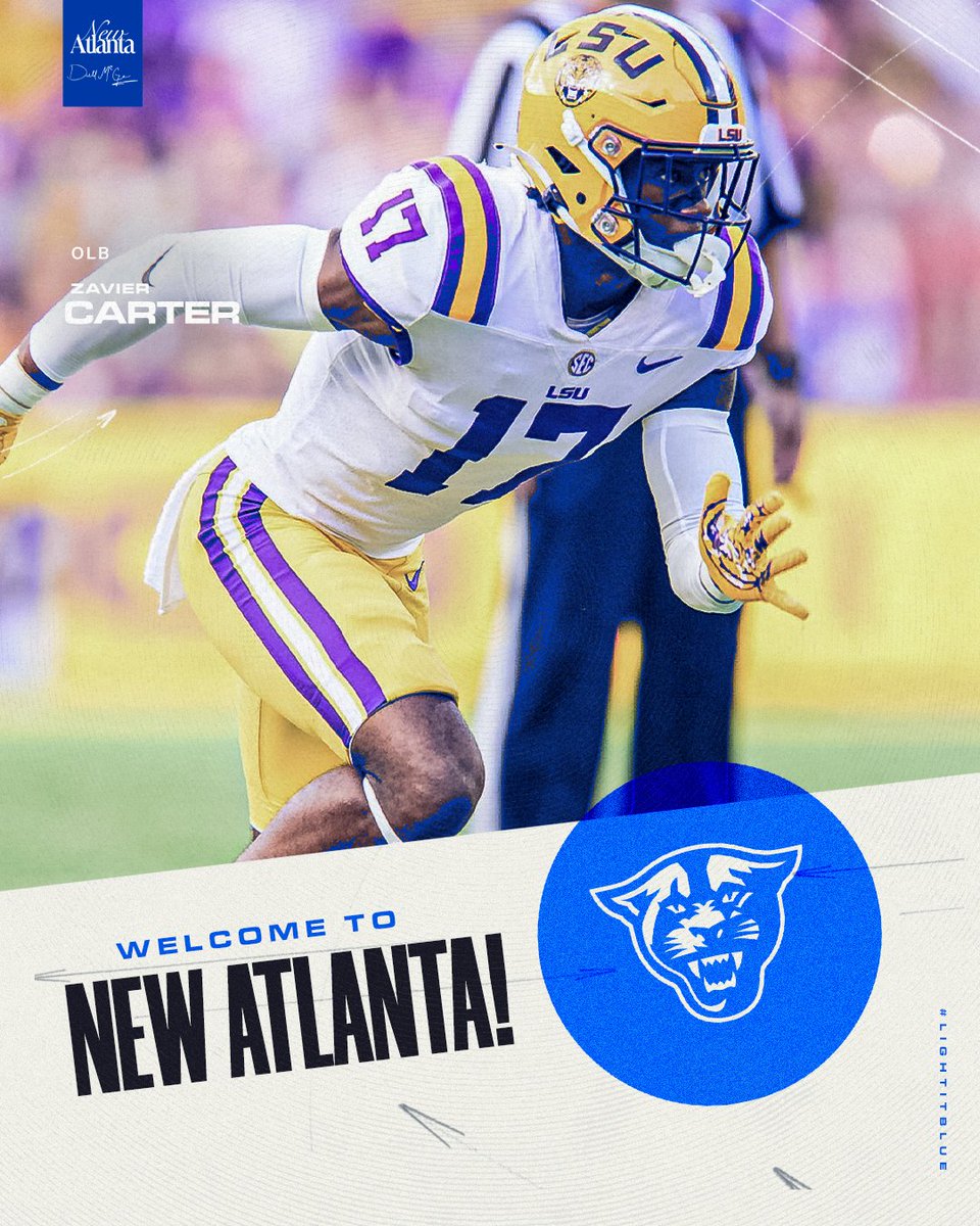 GSU Football (@georgiastatefb) on Twitter photo Welcome to the 404, <a href="/ZavierCarter/">Zavier Carter</a> ‼️
#LightItBlue | #NewAtlanta Welcome to the 404, <a href="/ZavierCarter/">Zavier Carter</a> ‼️
#LightItBlue | #NewAtlanta