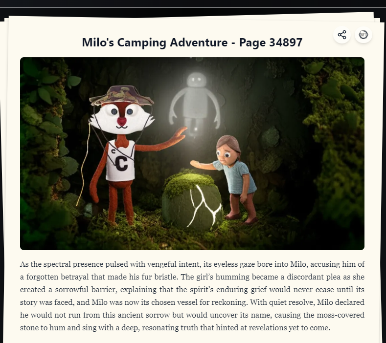 dianne_willia's tweet photo. @‌campnetworkxyz's Never Ending Story using @‌StoryChain_AI 📖 Continue Milo's story for a chance to win a @‌CampTrailHeads WL spot! #NeverEndingStory https://t.co/vBzsUl67Fk
