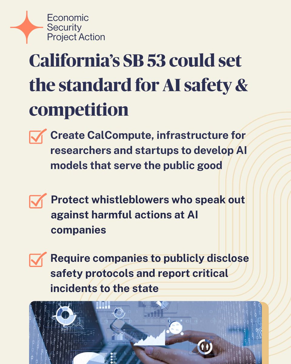 🚨The future of AI is being decided TODAY in the CA Assembly Privacy Committee. Our CA Director <a href="/TeriOlle/">Teri Olle</a>  is testifying in support of #SB53—to create CalCompute, a public cloud that democratizes access to AI development. Let’s build an AI future that works for everyone.