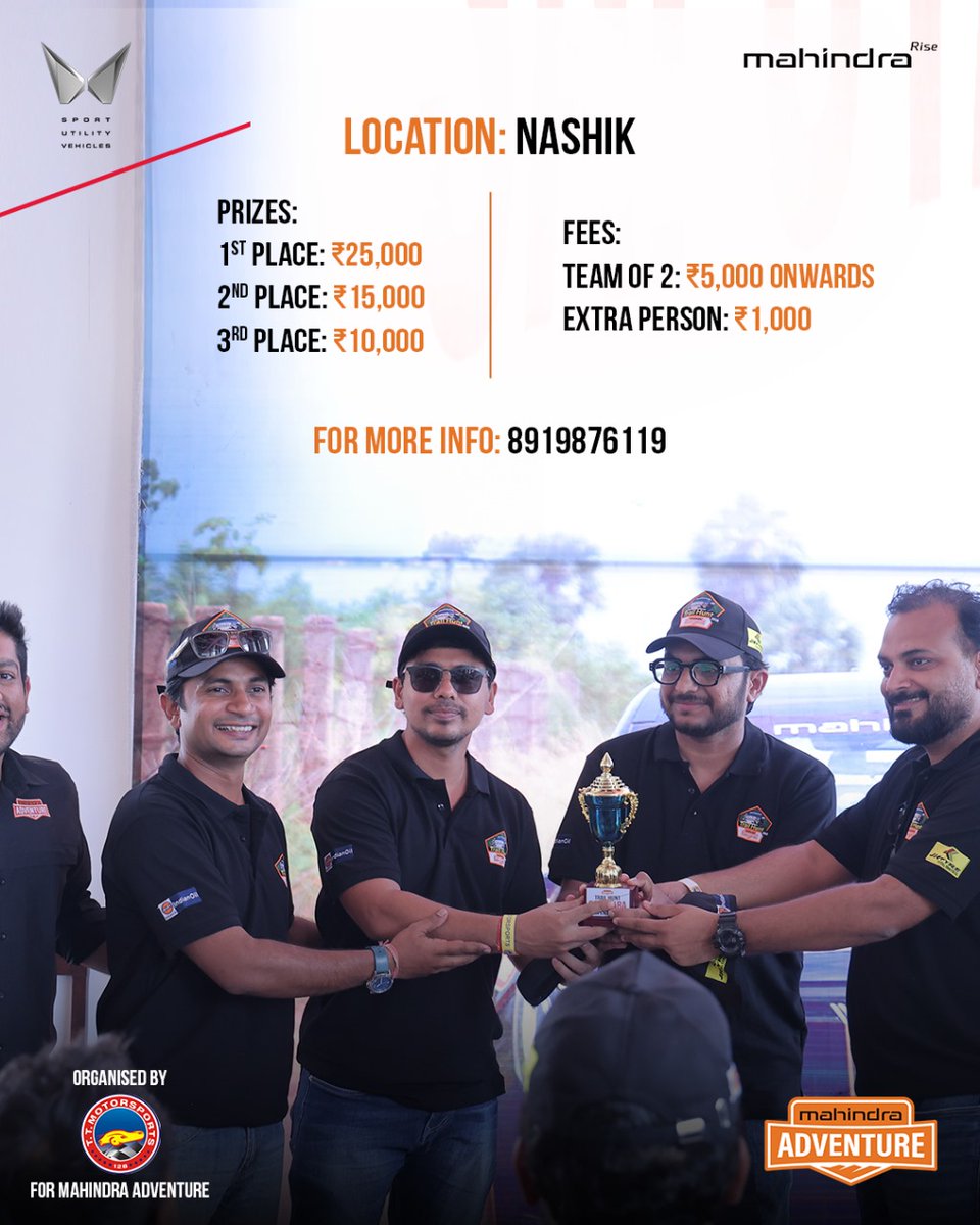 Think you've seen all of Nashik? Not like this before.

🌅 Breathtaking Views
📍 Navigate via GPS
🛤️ Curated Routes
🏃🏽‍♂️ Expert Supervision

Bring your gang, take on the trails at #TrailHuntNashik.
Book now. Link in bio.

#MahindraAdventure #TrailHunt #Nashik #4x4 #Maharashtra