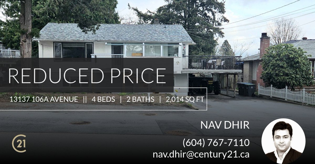 DhirNav's tweet image. 📍 Reduced Price 📍 This recently reduced home at 13137 106a Avenue in Surrey won't last long, so, don't wait to set up a showing! Reach out here or at (604) 767-7110 for more information!

Nav Dhir
Century 21 Coastal Realt... homeforsale.at/13137_106A_AVE…