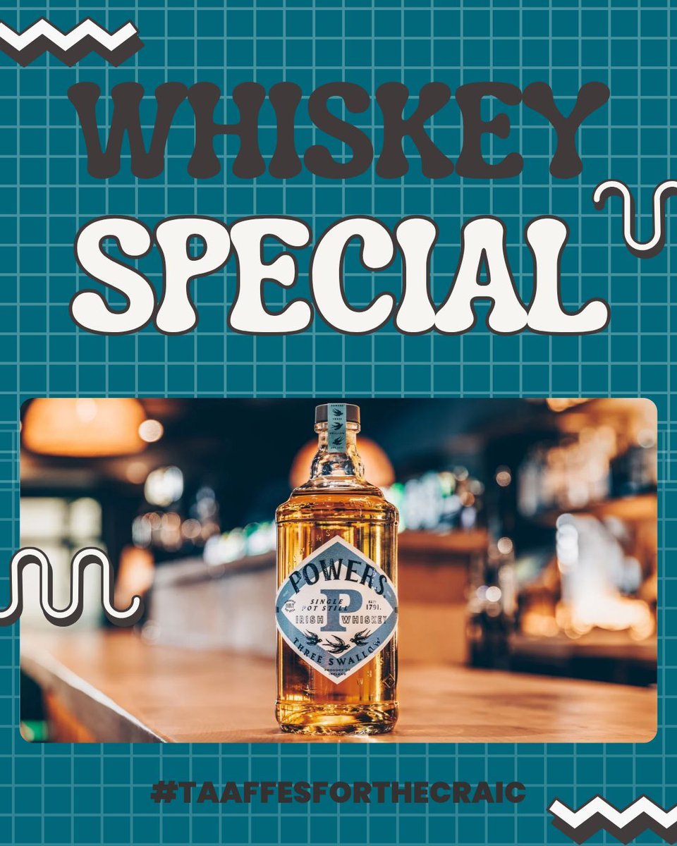 It’s Whiskey Wednesday and we’re pouring one of our favourites this month - Powers Three Swallows, just €7.90 🥃 

A smooth drop to ease into the midweek 😉 

#taaffesforthecraic #whiskeywednesday