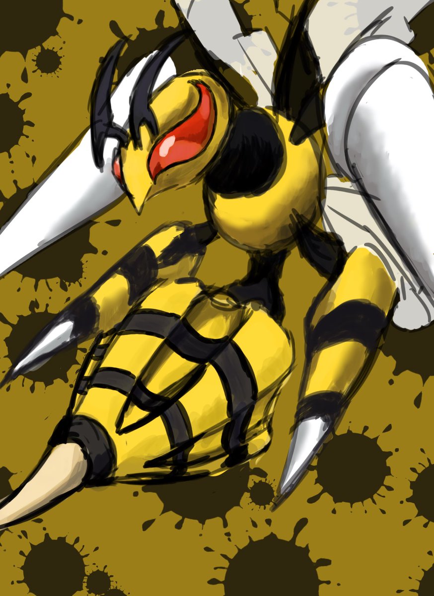 tiknreg's tweet image. メガスピアー
#ポケモン版深夜の真剣お絵描き60分一本勝負 #ポケモン絵描きさんと繋がりたい #ポケモンイラスト