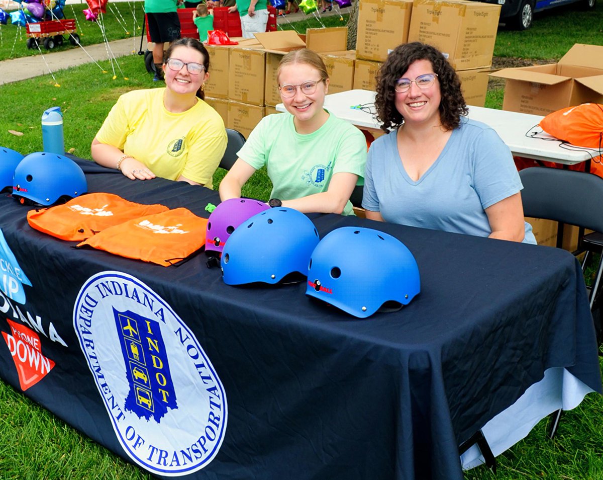 INDOT's tweet image. INDOT recently participated in the Riley Critical Care Walk-a-Thon distributing helmets through our Bike Safe Indiana program. You are all superheroes to us! 🦸 #BikeINSafe #RileyPCCWalkathon #2025PCCWalk @RileyKids @RileyChildrens