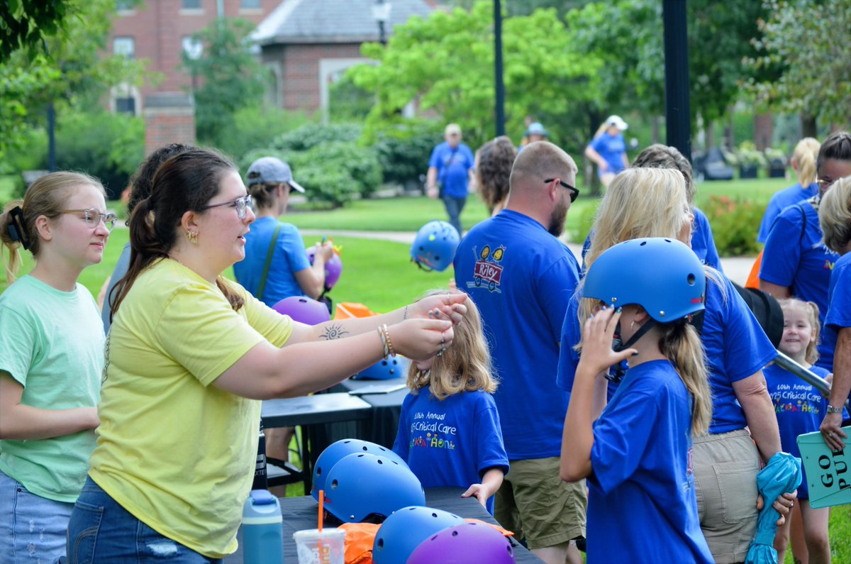 INDOT's tweet image. INDOT recently participated in the Riley Critical Care Walk-a-Thon distributing helmets through our Bike Safe Indiana program. You are all superheroes to us! 🦸 #BikeINSafe #RileyPCCWalkathon #2025PCCWalk @RileyKids @RileyChildrens