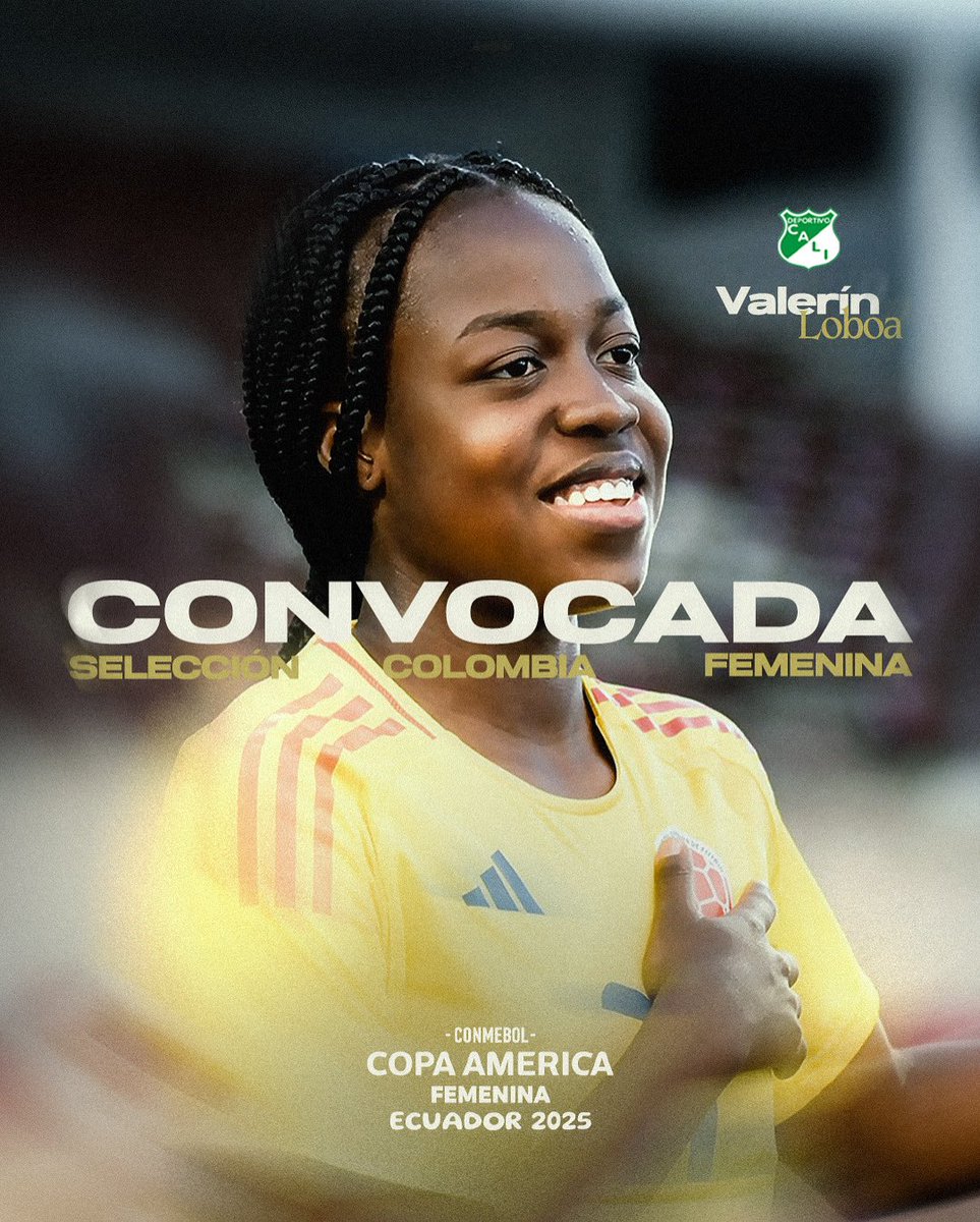 🇨🇴✨ ¡Orgullo verdiblanco!

Valerín Loboa ha sido convocada a la Selección Colombia Femenina para disputar la Copa América Ecuador 2025. 🇪🇨

👏Talento, compromiso y corazón que dejan en alto el nombre del Deportivo Cali.🇳🇬

¡Felicitaciones, Valerín!