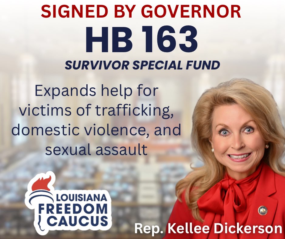 LAFreedomCaucus's tweet image. Congratulations Rep. Kellee Hennessy Dickerson on getting HB163 across the finish line!
#lalege #lagov #FreedomCaucus
@KelleeHenn45703 @SFC_Network