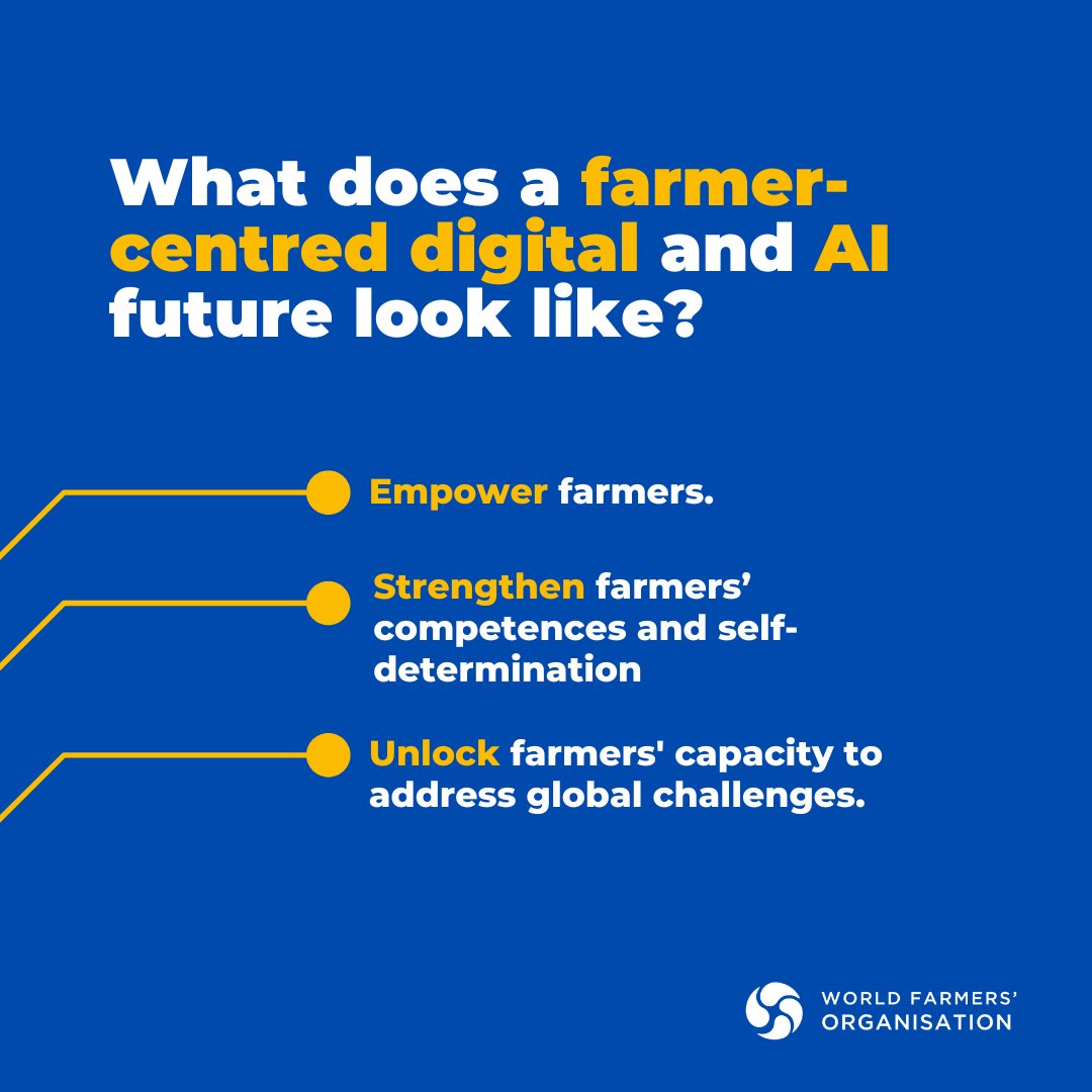 As digital and AI tools transform #agriculture, the real question is: who gets to shape them?
💡 The new #WFO Policy on Digitalisation and #AI calls for a farmer-led digital future — shaped with #farmers, for farmers.👇

📃 ow.ly/vkPX50WlwME

#FarmersInAction #AgTech
