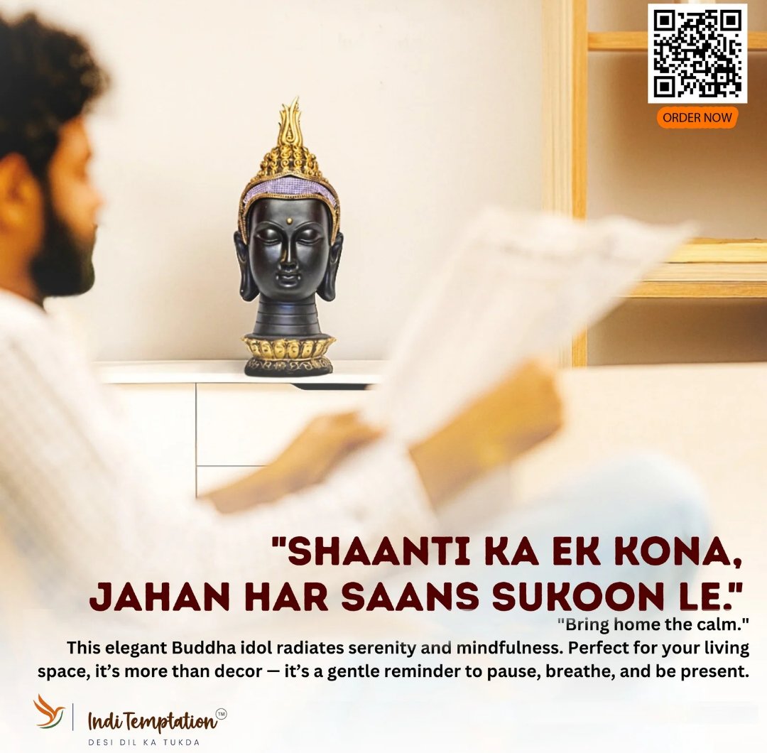 inditemptation's tweet photo. Create a Peaceful Oasis 🏠💆♀️ Transform your home into a serene sanctuary with our stunning Buddha statue. Ideal for meditation spaces, living rooms, or any area that needs a touch of calm. #BuddhaDecor #PeacefulHome #MindfulLiving #HomeSerenity #homedecor #MeditationSpace https://t.co/T8QyCnDFhC