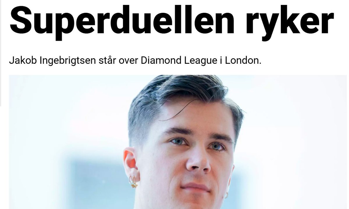 "The super duel is over."

Jakob Ingebrigtsen withdraws from next weekend's London Diamond League. The showdown with his rival Josh Kerr will have to wait.

dagbladet.no/sport/superdue…