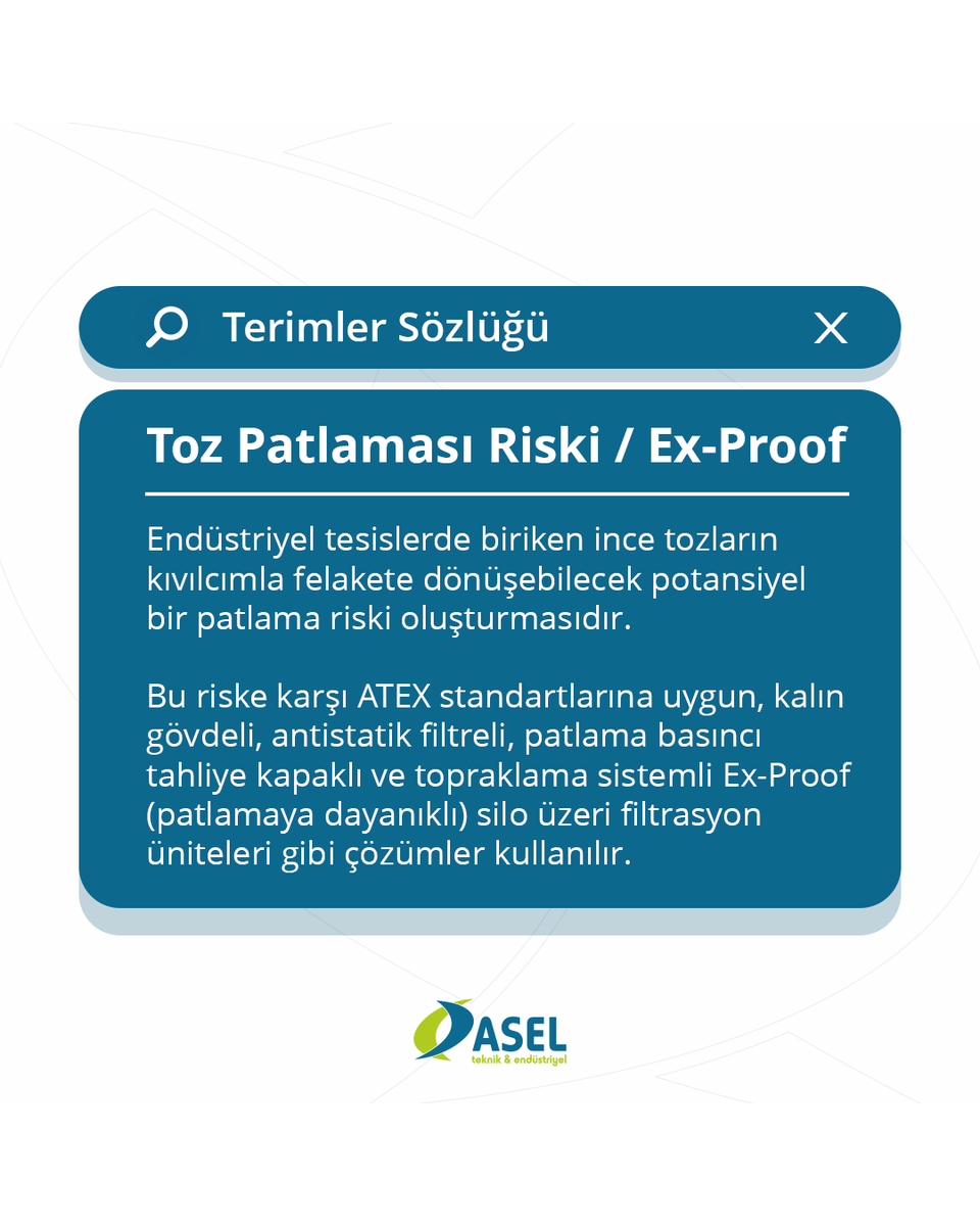 aselteknik2050's tweet image. Görünmez Tehlike Kapınızda: Toz Patlaması Sizi Beklemesin!

Üretim tesisinizdeki o ince toz bulutu, bir saatli bomba olabilir. Tek bir kıvılcım, yıkıcı bir patlamayı tetikleyebilir. İşinizi ve çalışanlarınızı riske atmayın!

#ExProof #ATEX #SiloFiltrasyonu #CycloJet #AselTeknik